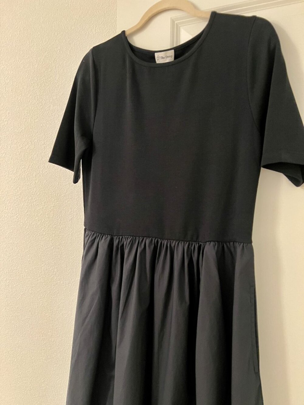 Amazon The Drop Black Midi Dress, Short Sleeves, NEW - Picture 3 of 5